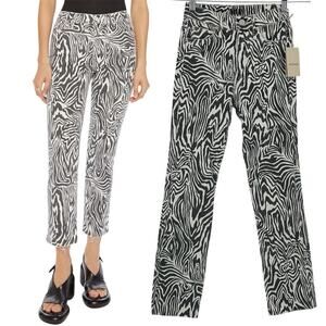NWR Mother High Waisted Rascal Ankle Fray Hoofin' It Zebra Skinny Jeans Sz 23x27